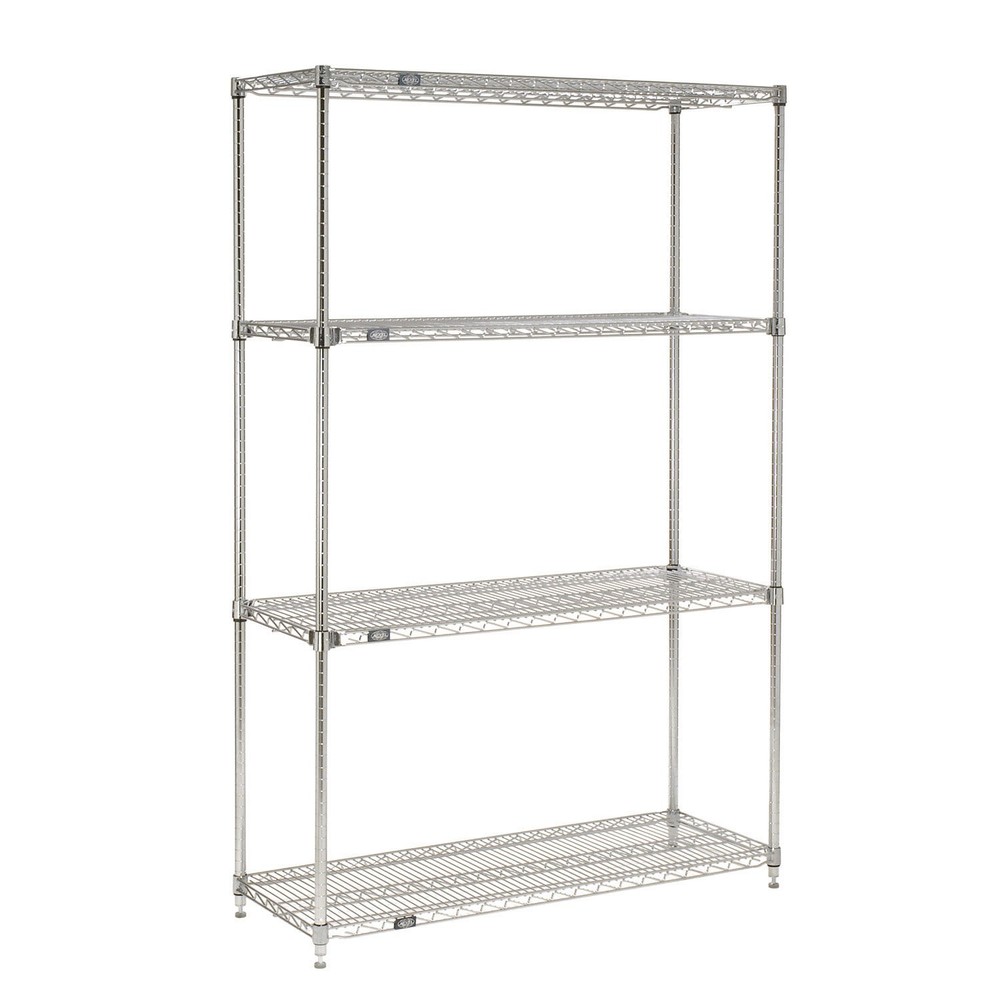 Nexel Quick Adjust Wire Shelving Chrome 72x24x63
