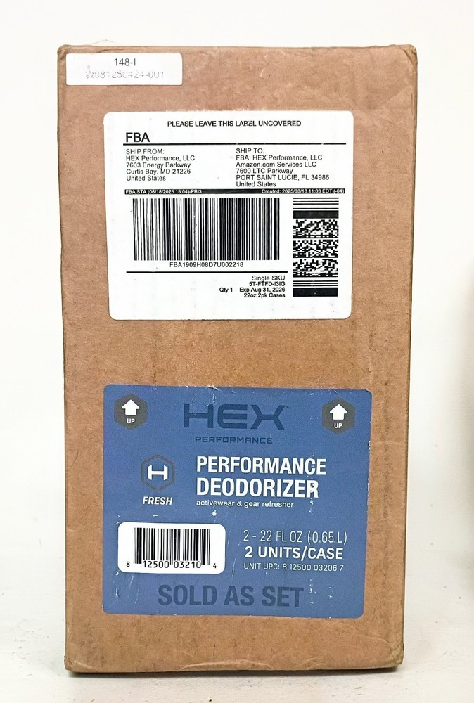 2 Pack HEX Performance Deodorizing Spray Fresh 44 oz - Shoes - Gear - Activewear