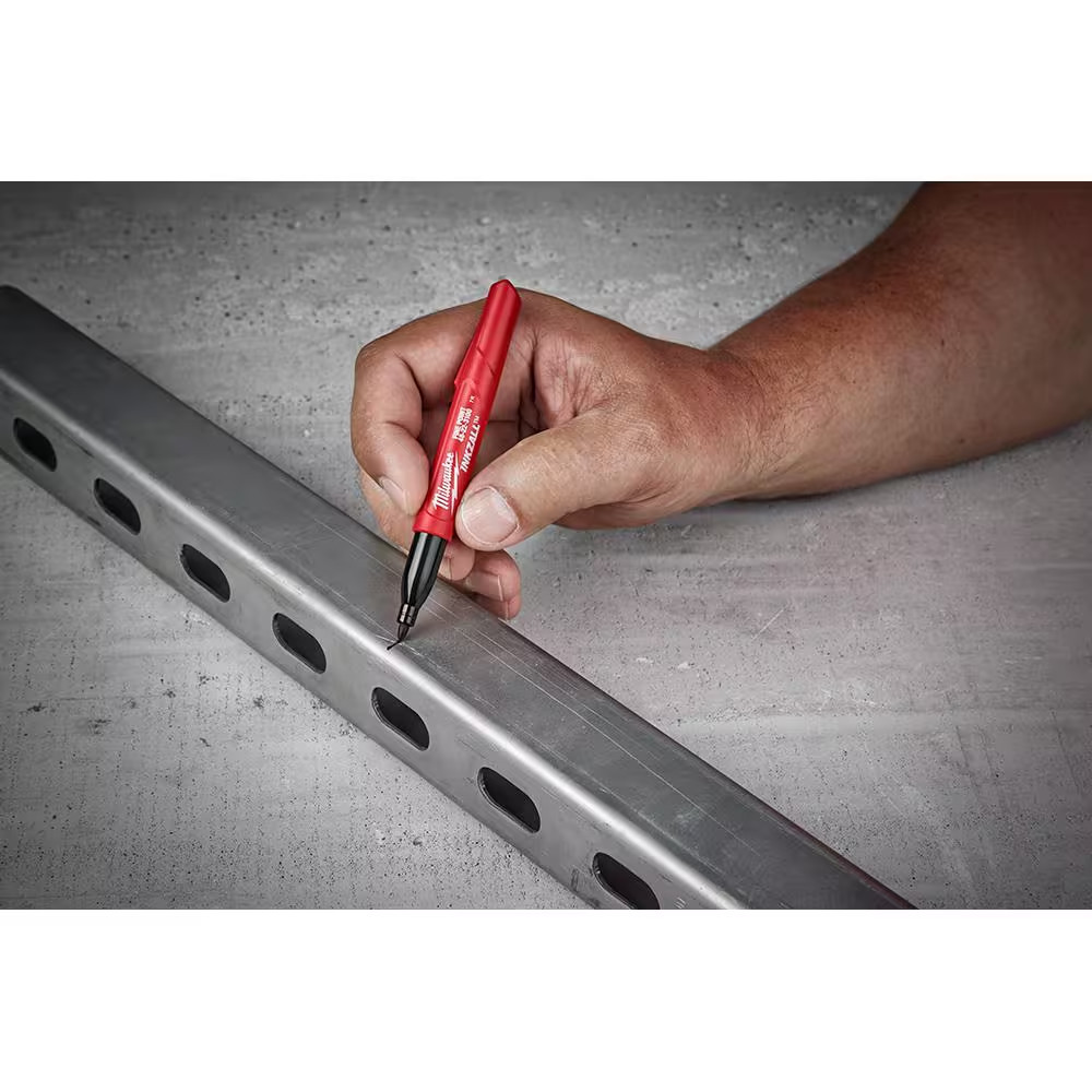 INKZALL Black Large Chisel Tip Jobsite Permanent Marker (3-Pack)