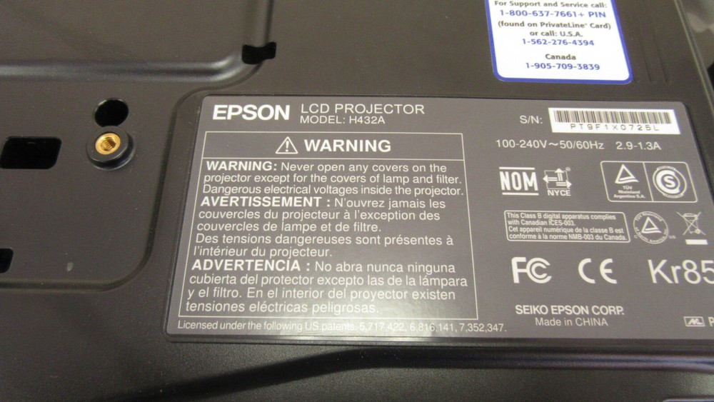 Epson VS310 Model: H432A LCD Projector
