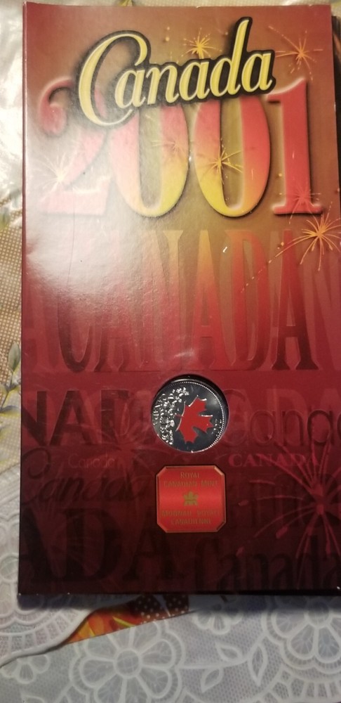 Canada 2001 Rare Coloured Canada Day 25 Cent Coin.
