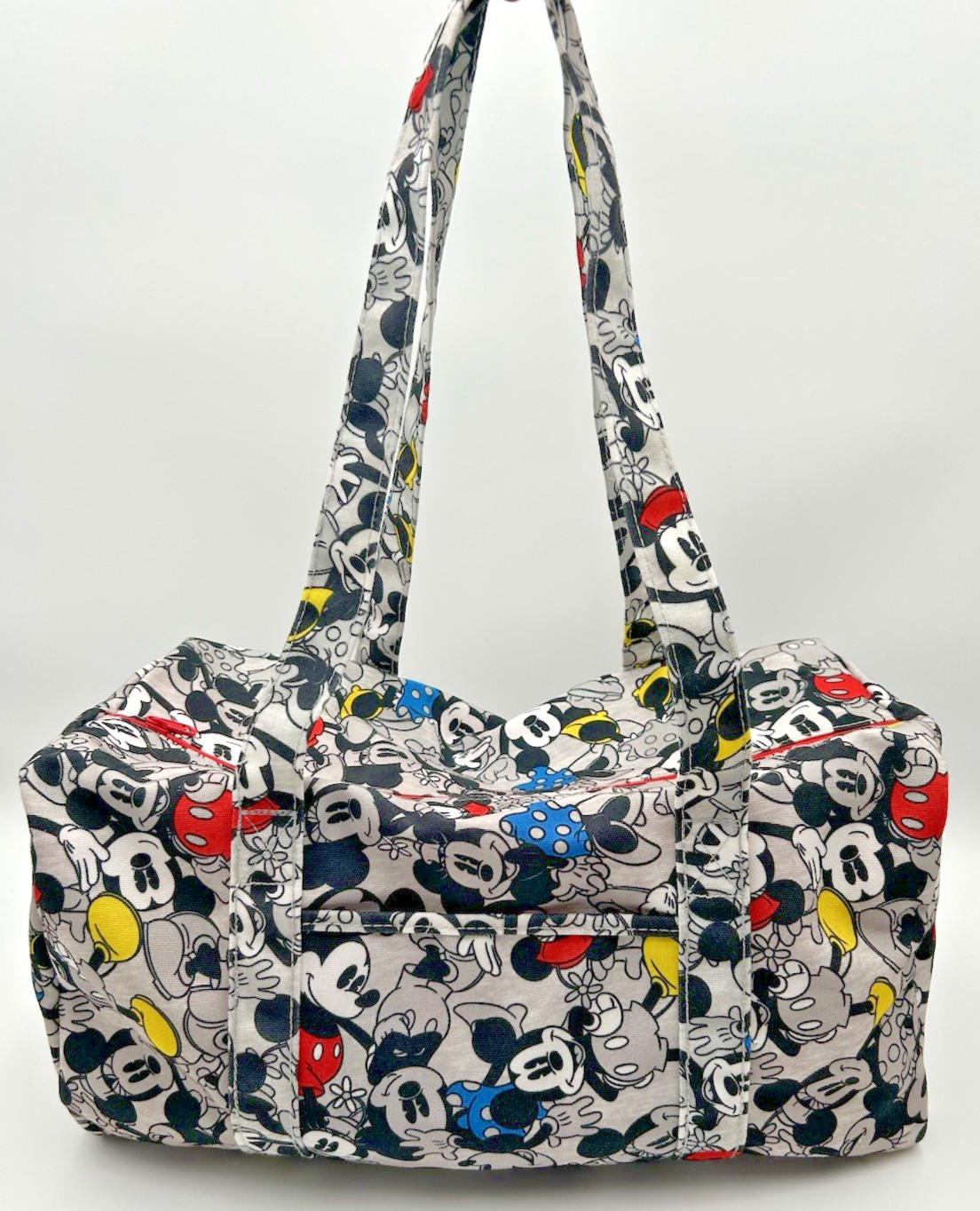 Disney Mickey & Minnie Mouse Gray Multicolor All Over Print Weekender Duffel Bag