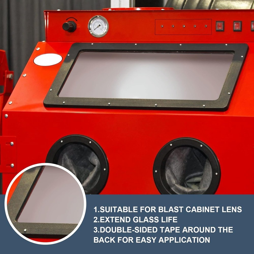 6 Pcs Sandblast Cabinet Lens Protector - Easy Adhesive Installation