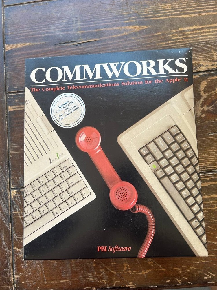 COMMWORKS PBI software Apple II Macintosh. Tlecommunications Solution 1986 year