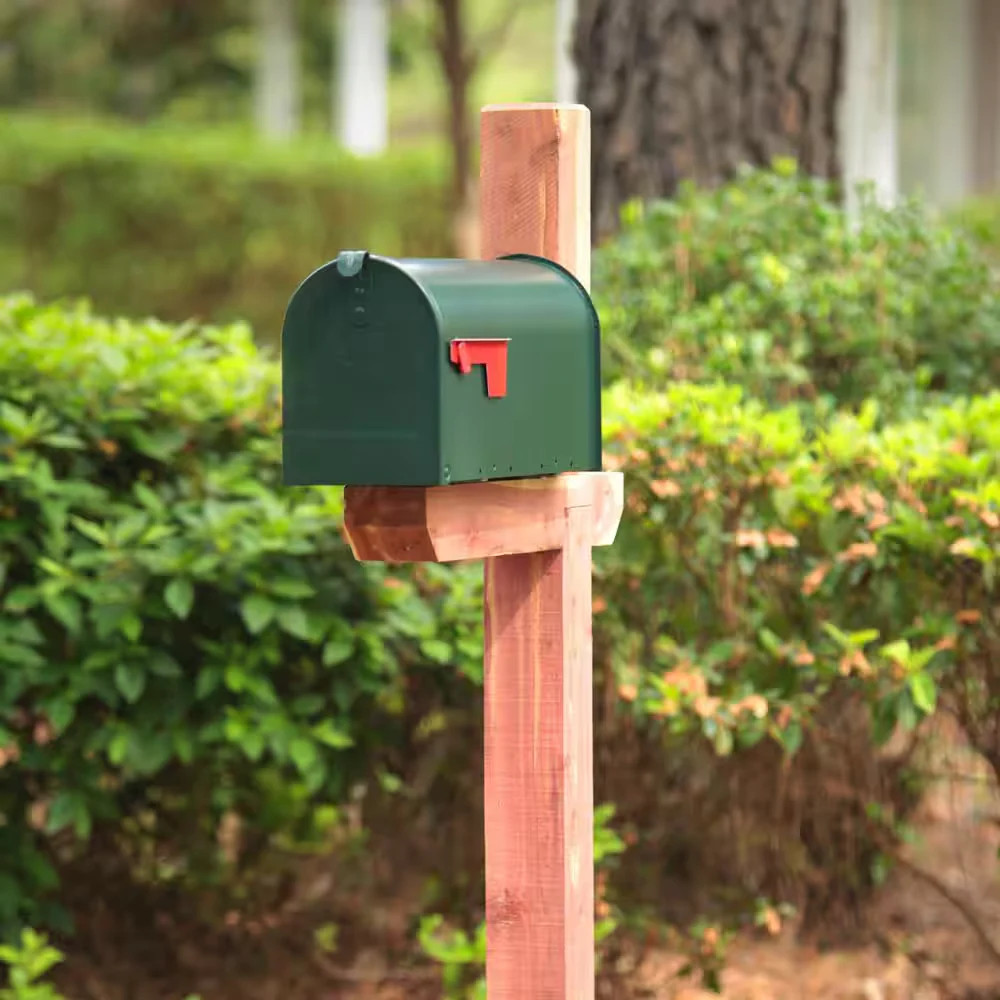 Elite Green, Medium, Steel, Post Mount Mailbox