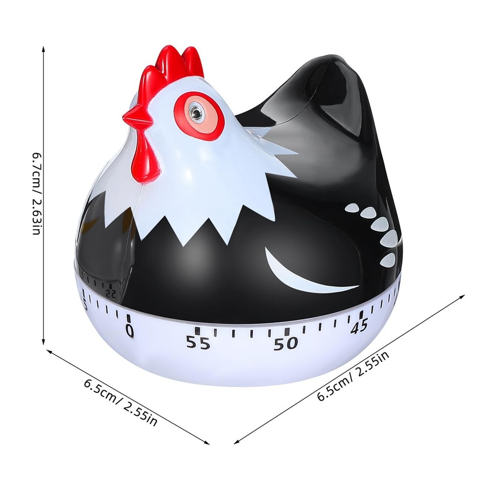 Zerodeko 2pcs Kitchen Timer Wind Up 60- Minute Mechanical Visual Timers 3D Ch.