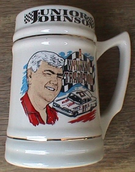 JUNIOR JOHNSON PLATE, STEIN AND STATUE ALL FOR $150, VALUE $250