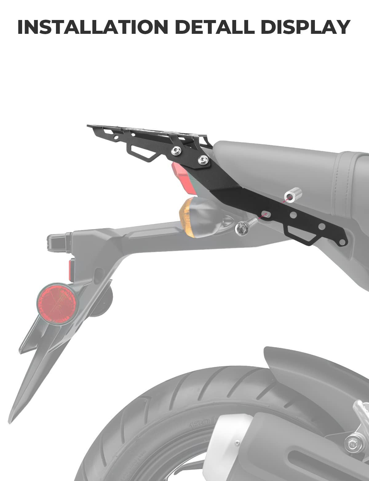 KEMIMOTO Rear Tail Storage Rack Luggage Carrier For Honda Grom 125 2022-2024