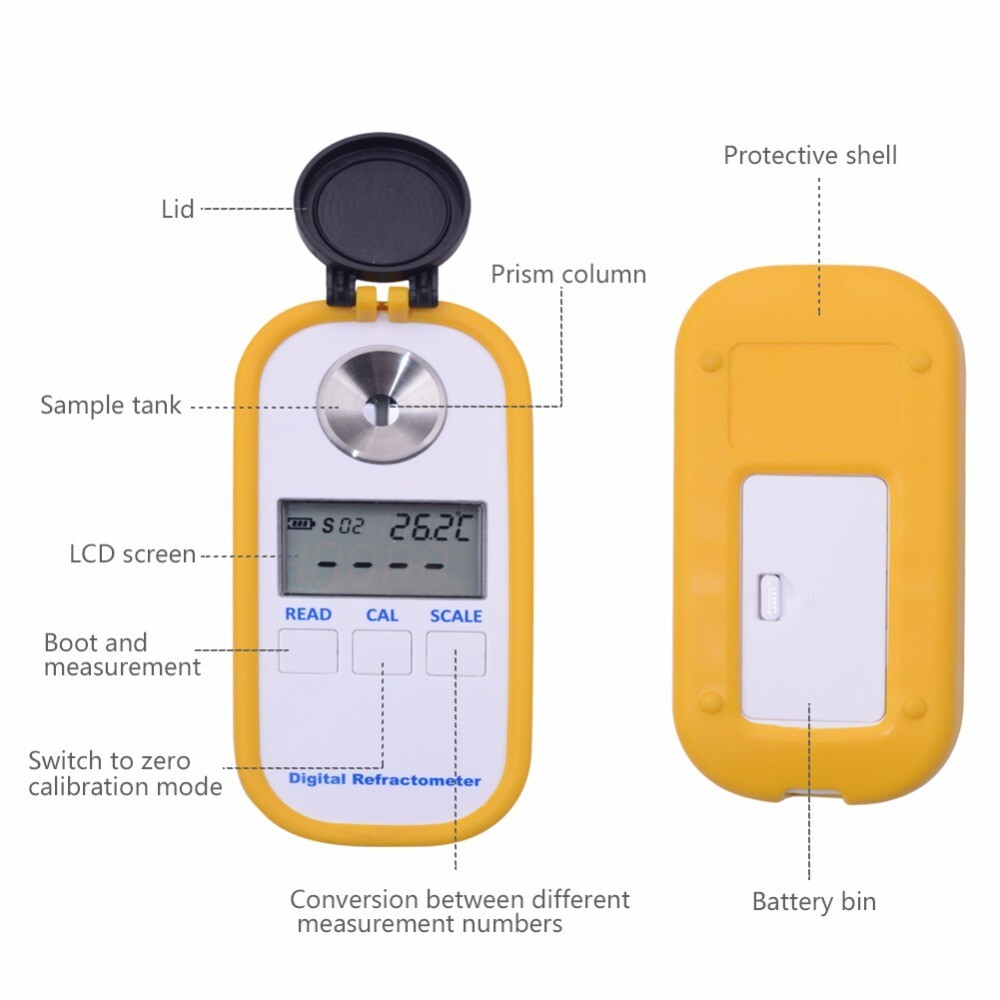 Portable Brix Meter Refractometer Honey Sugar Content Tester with Range 0 to 50%