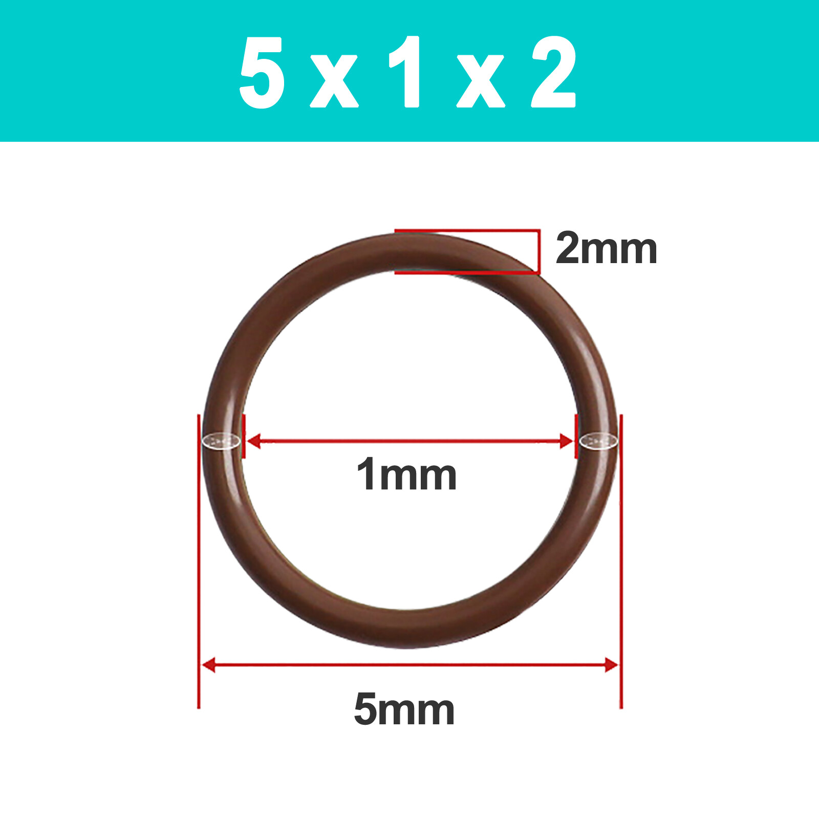 Metric Vitons™ FKM Rubber O-Rings 2mm Cross Section 1mm-196mm ID , 5mm-200mm OD
