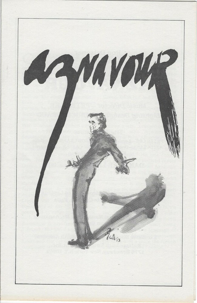 Original CHARLES AZNAVOUR Concert Program