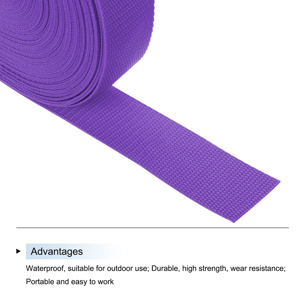Lightweight Polypropylene Webbing Strap 3.8cm 25 Yard Dark Purple