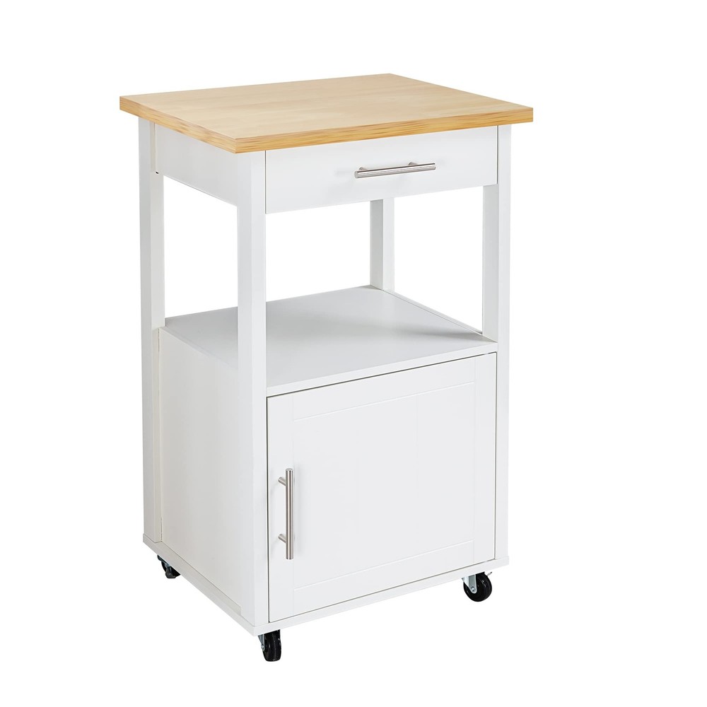 Kitchen Island Cart with Storage,Rolling Side Table on Wheels with Worktop,Si...