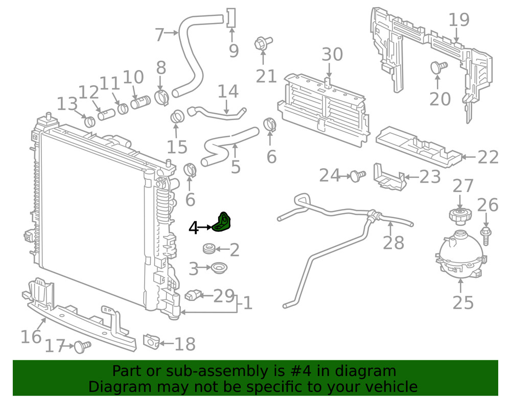 Genuine GM Passenger Side Radiator Upper Bracket 84152504