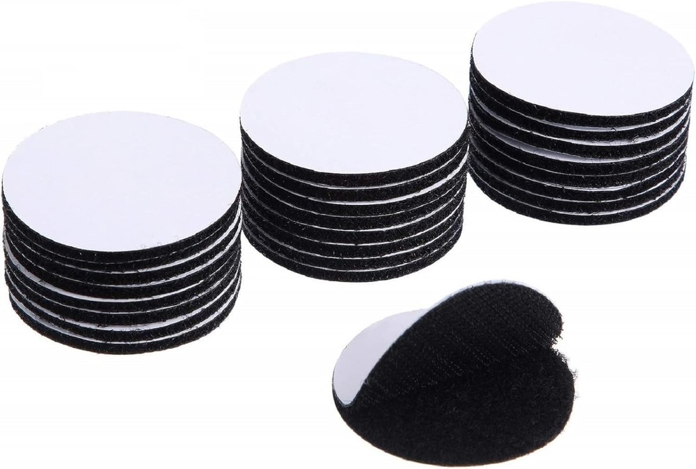 Reusable 2-Inch Nylon Hook and Loop Dots - Waterproof & Self-Sticky Assortment