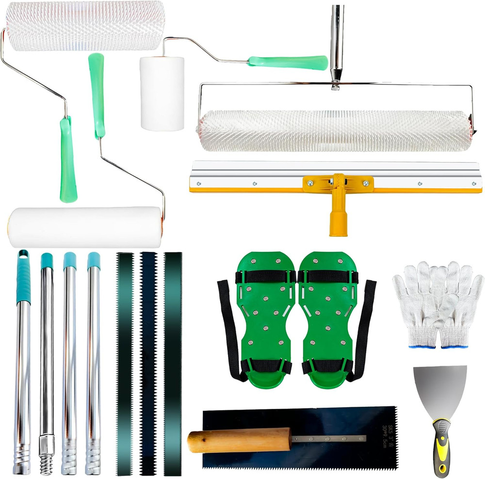 Spiked Roller for Self Leveling, Epoxy Roller Kit with Spiked Roller with Splash