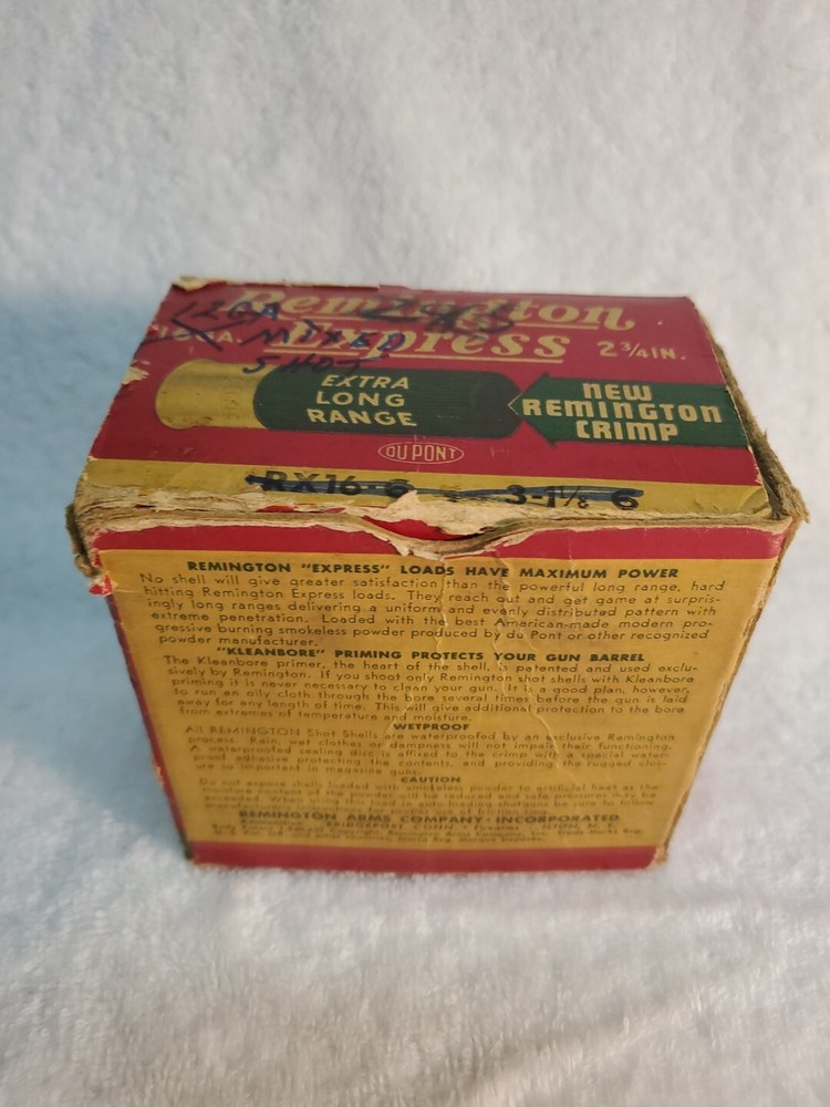 Vintage Remington Express Extra Long Range 16 GA. Shot Shell Box - EMPTY
