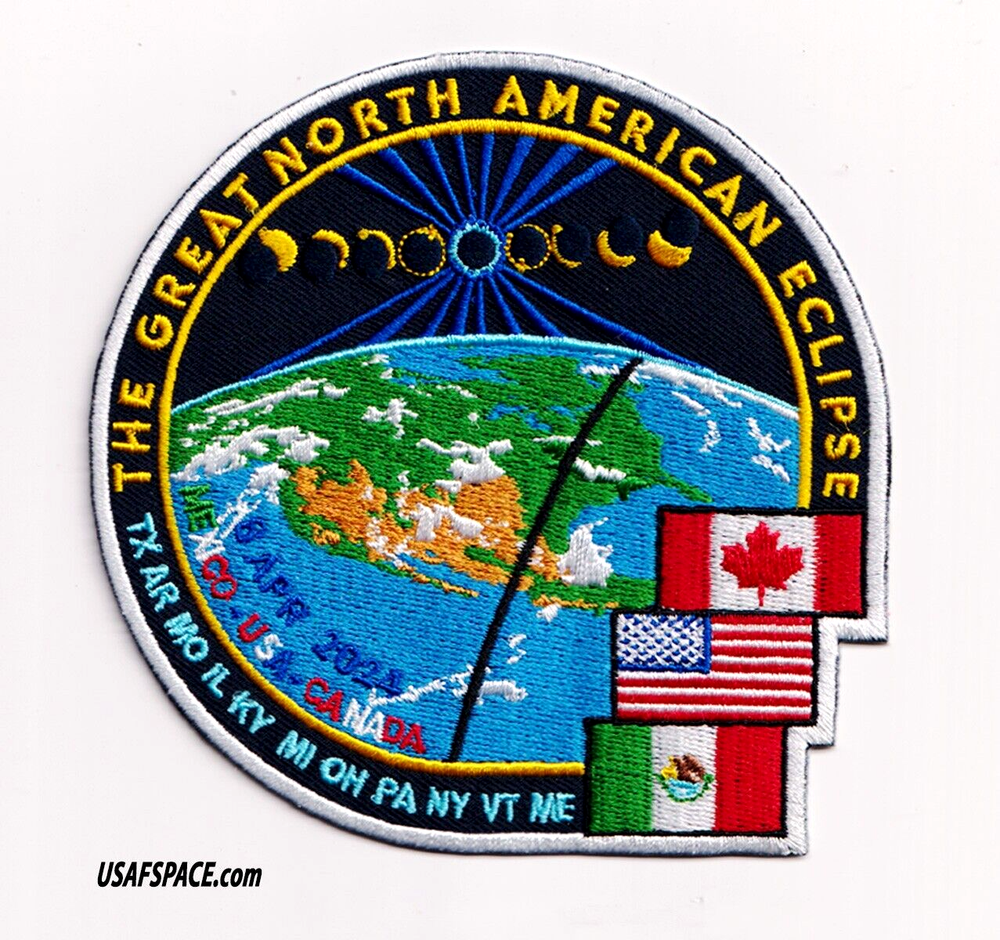 The Great North American Eclipse 2024-ORIGINAL Tim Gagnon-AB Emblem-SPACE PATCH