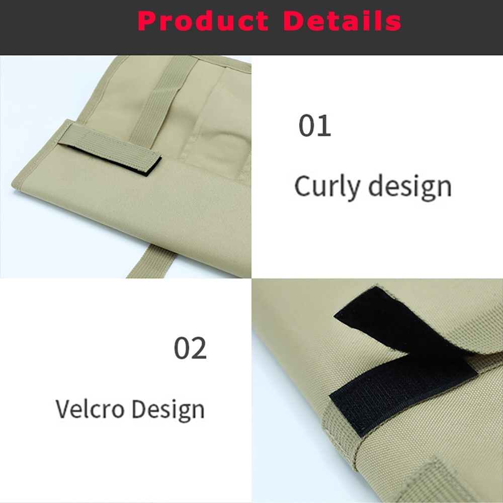 1PCS Foldable Hanging Multi Pocket Storage Roll for Picnic, Kitchen, BBQ, Hiking