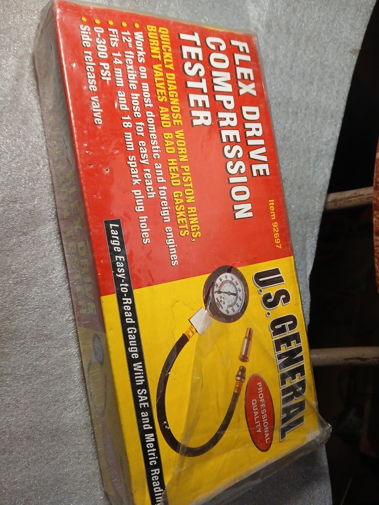 U.S. General Flex Drive Engine Compression Tester 0-300 PSI Harbor Freight