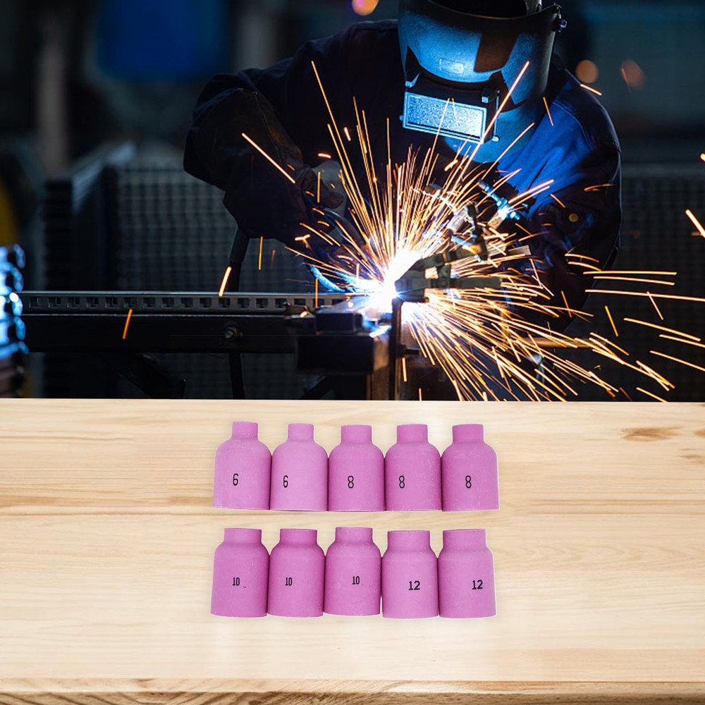 10PCS For TIG Torch Nozzle Cup Set for WP17 WP18 WP26 Welding Torch Sizes 6 12