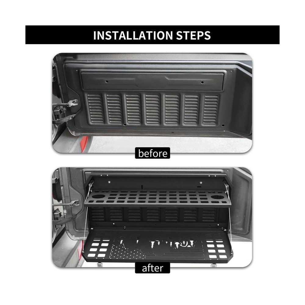 Hoolcar Tailgate Table Double-Layer Foldable Table Cargo Shelf Storage Rack C...