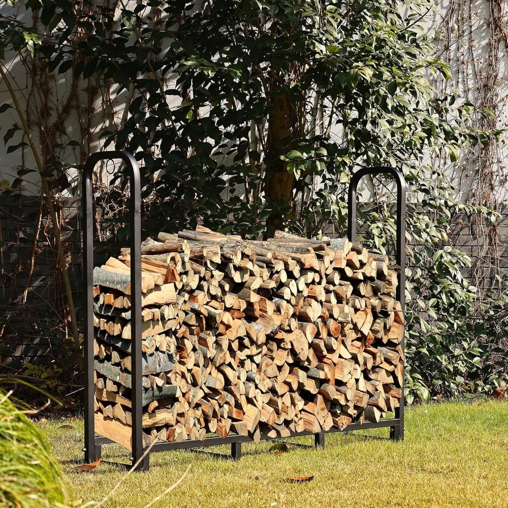Heavy Duty Metal Log Holder for Indoor and Outdoor Fireplace