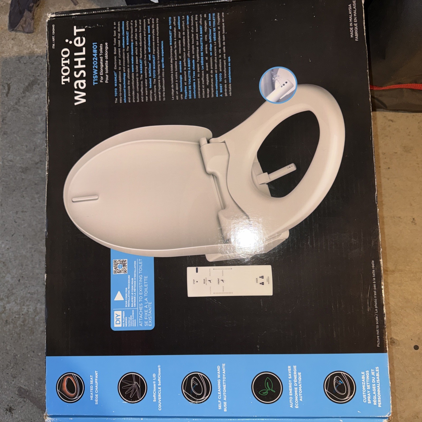 TOTO Washlet T1SW2024#01 Elongated Bidet Toilet Seat New Sealed