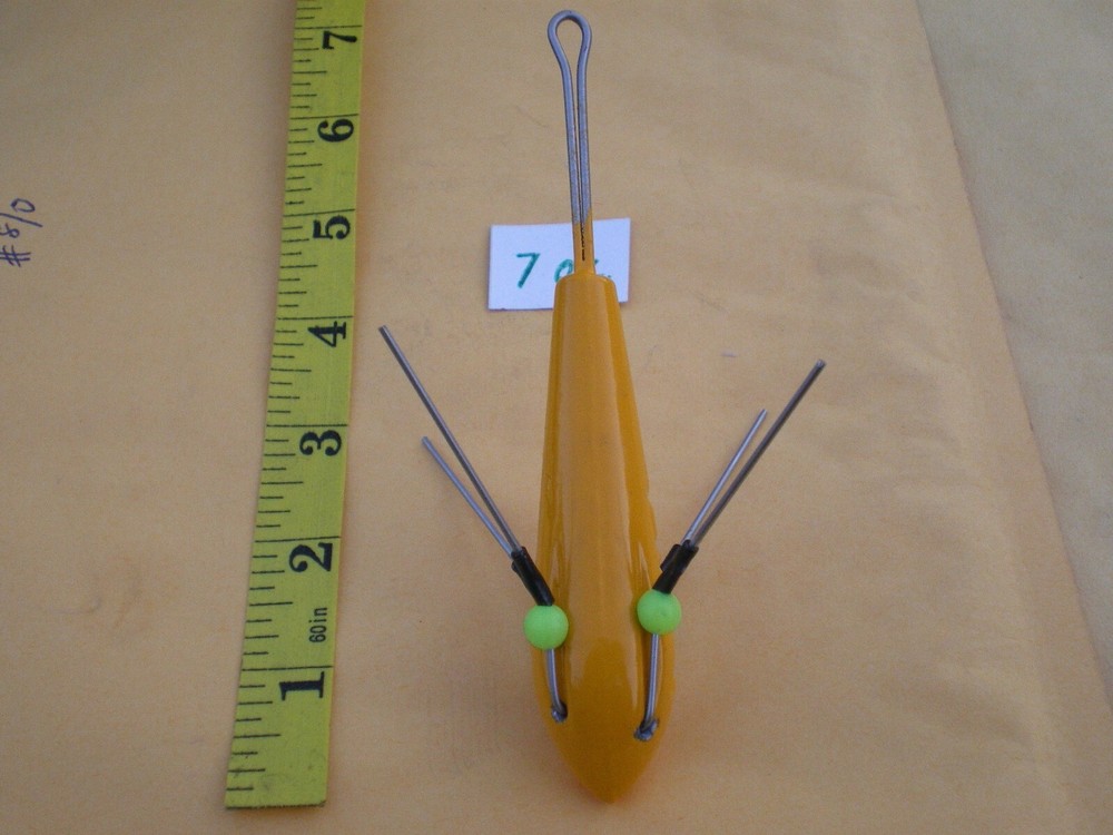 6 PCS. SPUTNIK STYLE SINKER, SURF WEIGHT, MUD WEIGHT, CLAW SINKER 7 OZ. MUSTARD