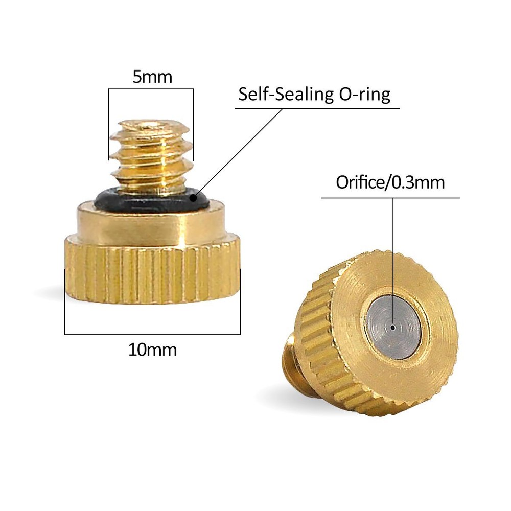 32 Pack Brass Misting Nozzle Replacement Heads for Outdoor Cooling System