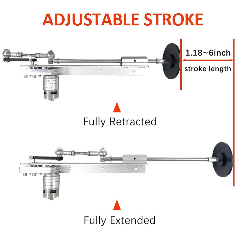 Electric Reciprocating Linear Actuator Motor 24V 120RPM 150mm 6 inch Stroke Fast