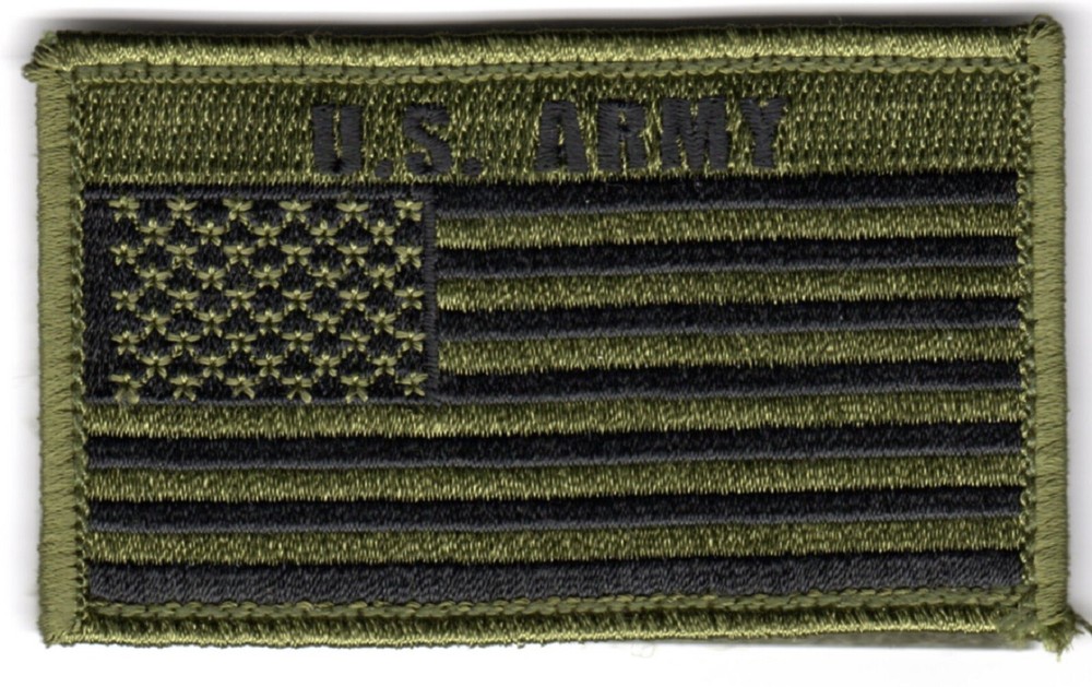 U.S. Army - 2" x 3" Hook & Loop 2 Piece OD Green Flag Patch