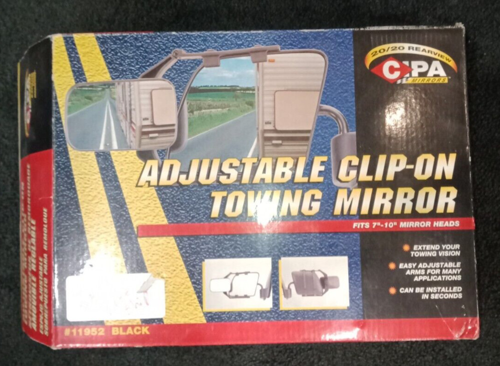 11952 CIPA ADJUSTABLE CLIP-ON TOWING MIRROR