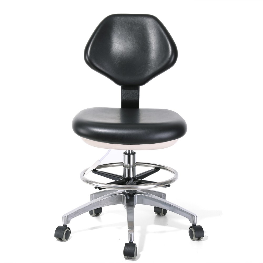 Dental Assistant Stool Chair Adjustable Hydraulic Mobile Stools Waterproof BLACK