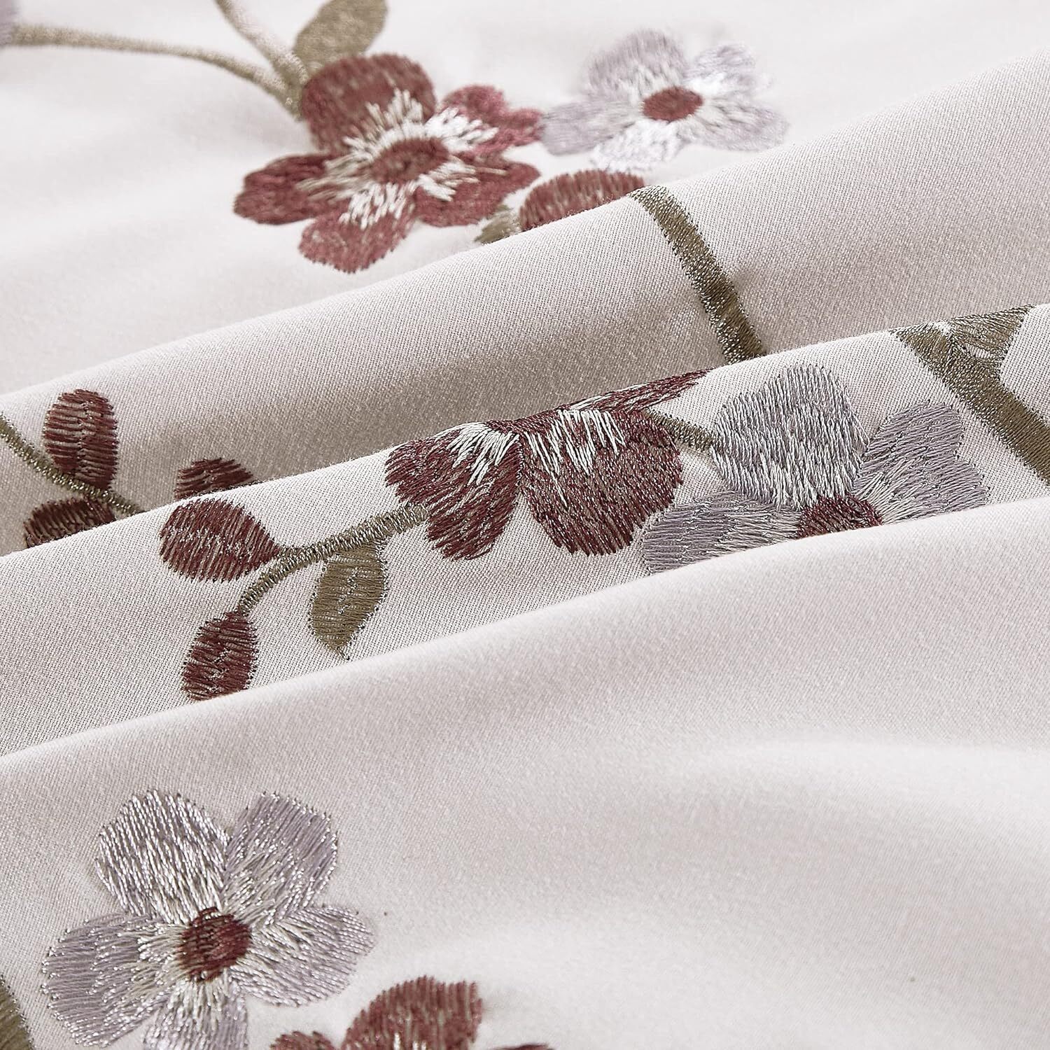 Chezmoi Collection 7-Piece Bed in a Bag Cherry Blossom Embroidery Comforter Set
