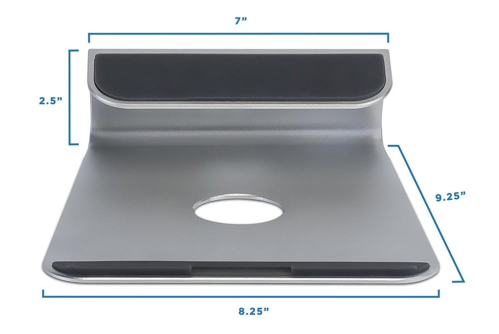 Mount-It! Tilted Laptop Riser for MacBook and iPad Pro - Ergonomic Silver