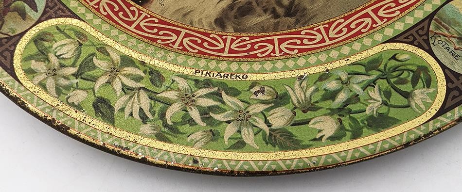 MAORI CHIEF NEW ZEALAND ILES ROTORUA PHOTOGRAPHIC TOLEWARE DISH c1901-1905