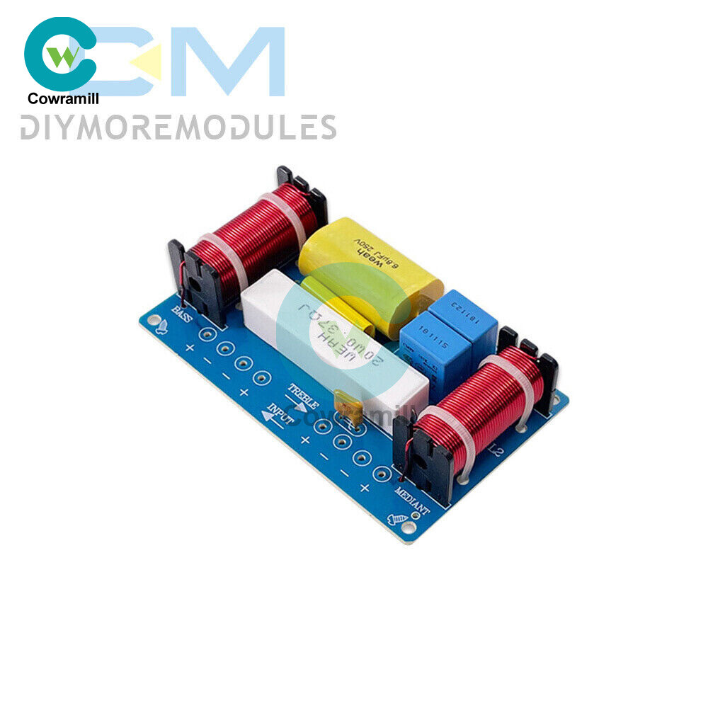 3 Way 120W Audio Filter Treble Midrange Bass Speaker Crossover Frequency Divider