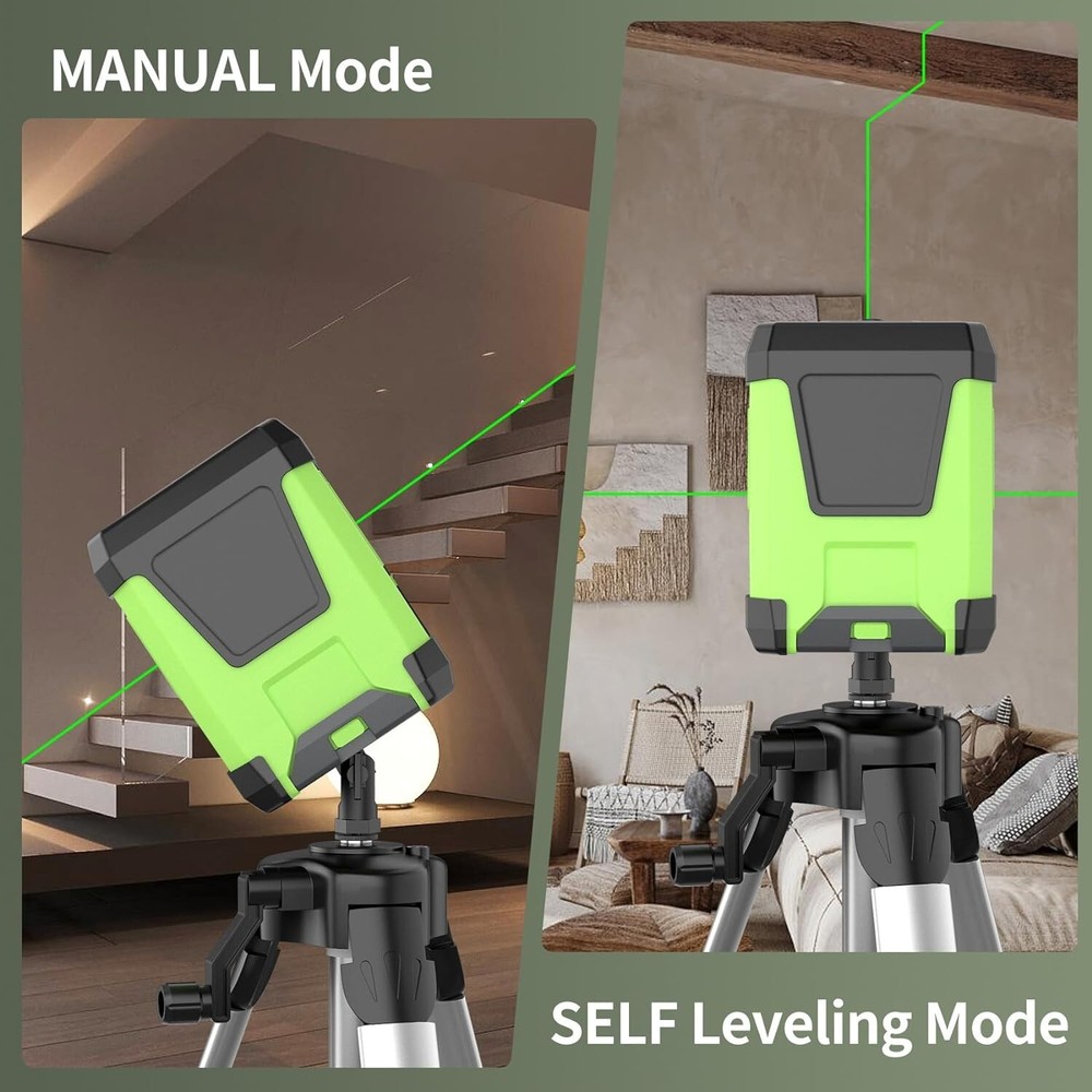 Self-Leveling Green Laser Level – 360° Rotation, Vertical & Horizontal Lines