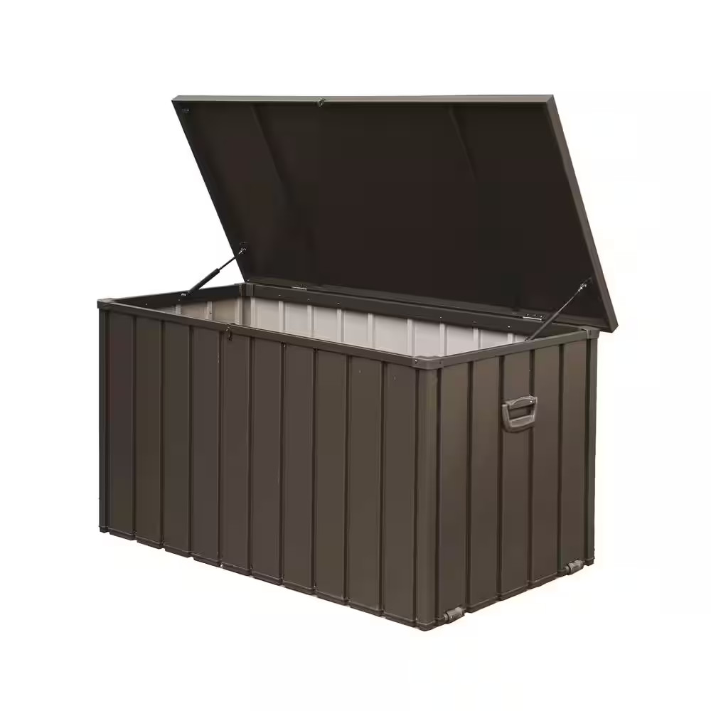 100 Gal. Dark Brown Galvanized Steel Deck Box