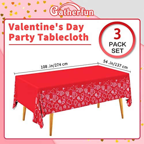 Valentine's Day Hot Heart Love Tablecloth Waterproof Plastic Rectangular