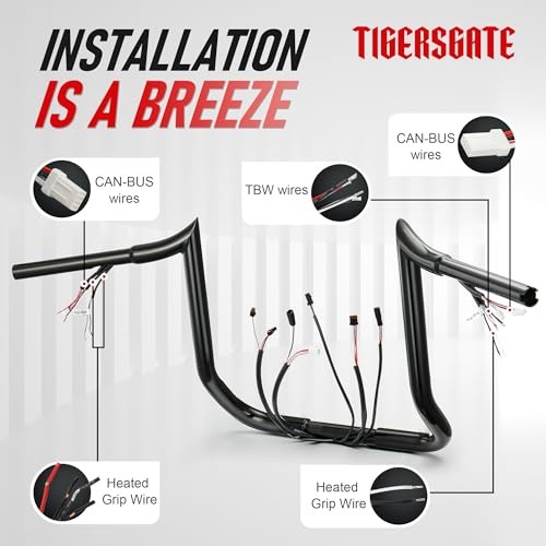 PRE-WIRED Meathook Monkey Bar 1 1/4" Bagger Apes Handlebars with 14" Black