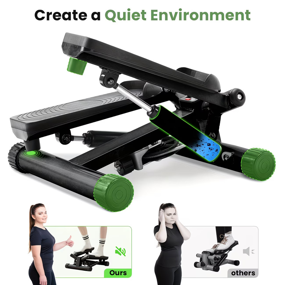 Mini Exercise Stepper with Resistance Bands - Compact Stair Stepper Machine for