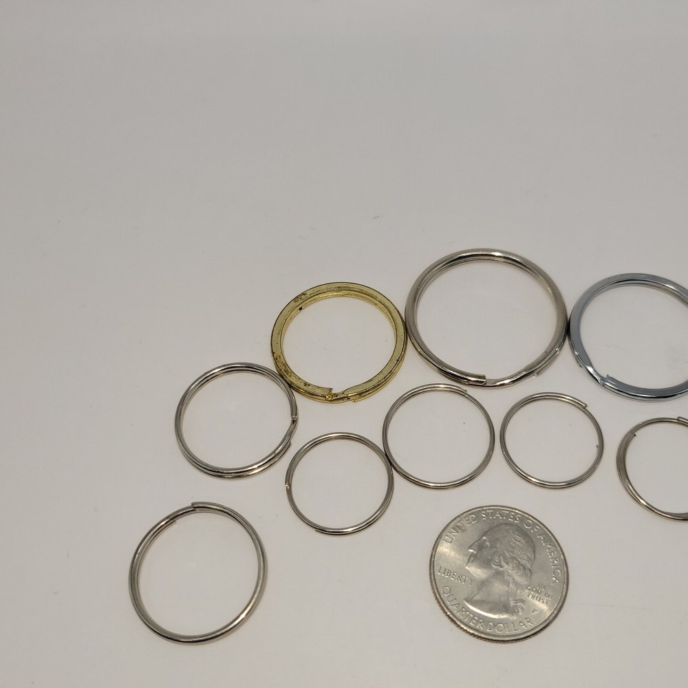 11 Piece Split Ring Variety Pack - Various Sizes - keychains or crafts
