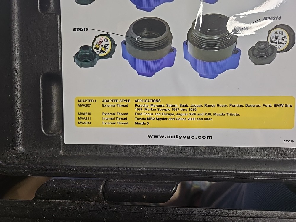 Mityvac Extended Cap Adapter Kit Model Mva4650 Cooling System