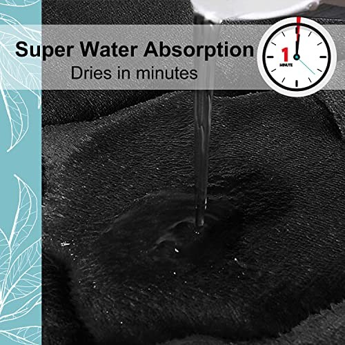 Memory Foam Bath Mat Rug 24x16, Ultra Soft and 24" x 16" Rectangular Black