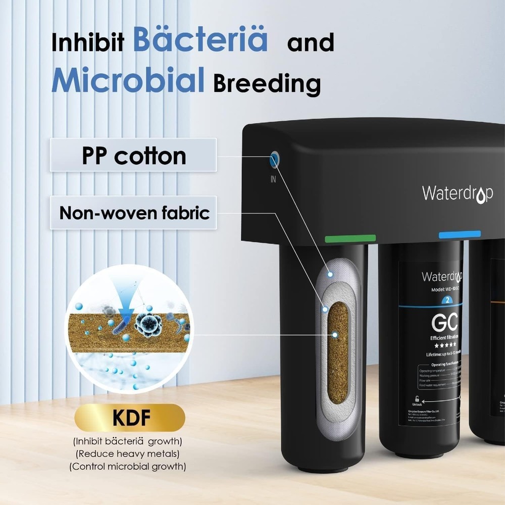 Waterdrop TSA 8 Layer Under Sink Water Filter System, Reduces PFAS, PFOA/PFOS