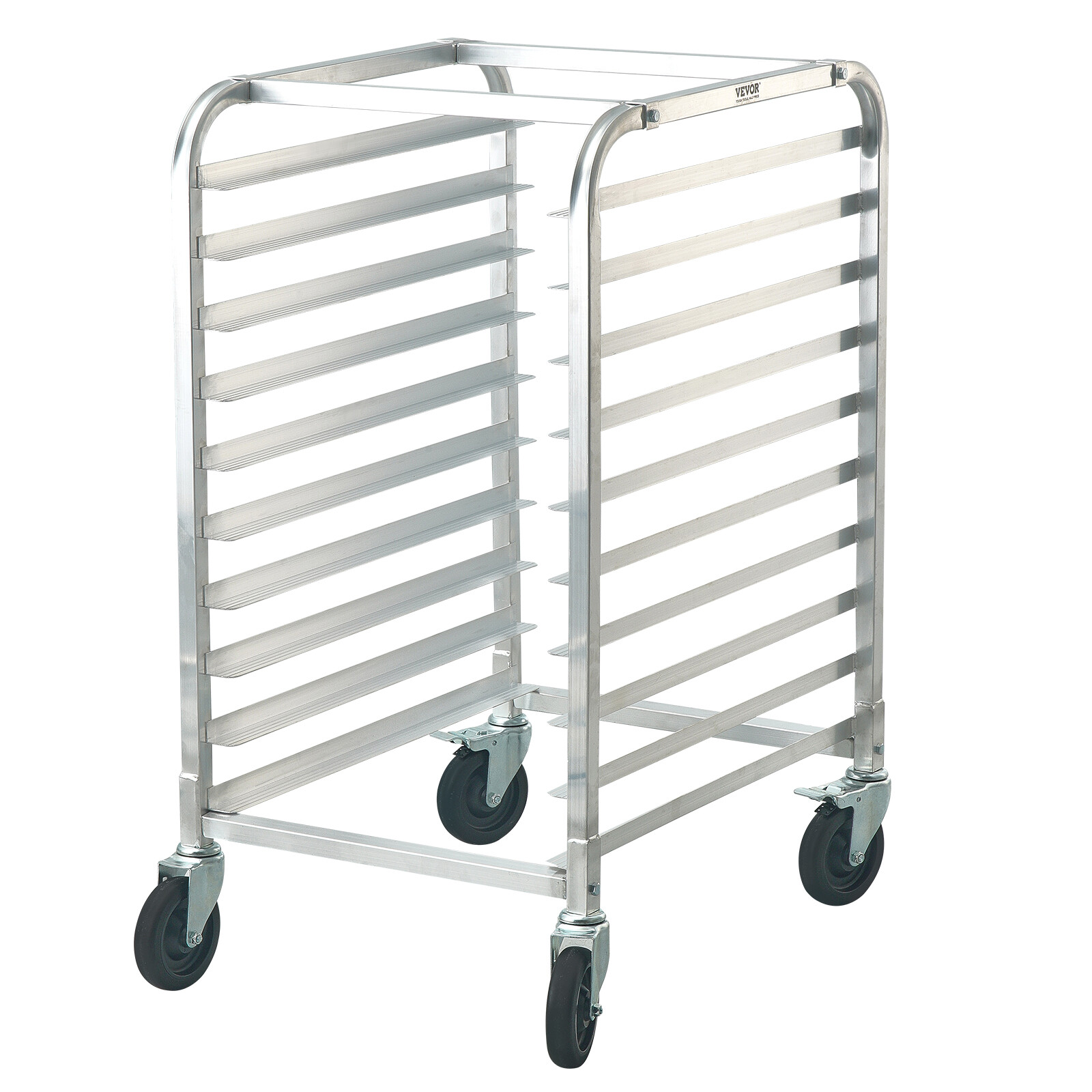 VEVOR 10 Sheet Commercial Bun Pan Rack Kitchen Aluminum Baking Racks Brake Wheel