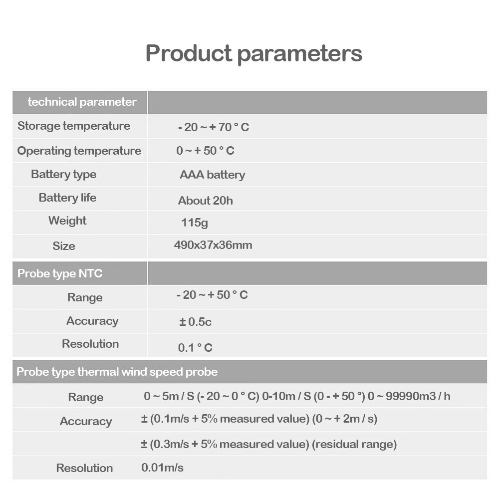 Thermal Anemometer High-precision Anemometer Pocket Anemometer