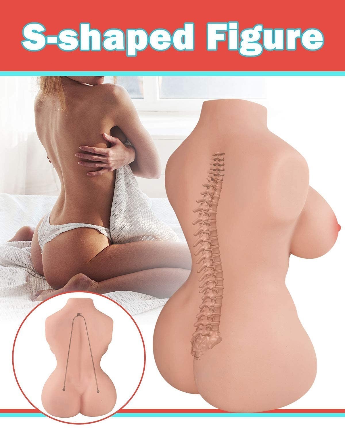 Realistic Adult Sex Doll Toy for Men Male Masturbator Pussy Vagina Anal Ass